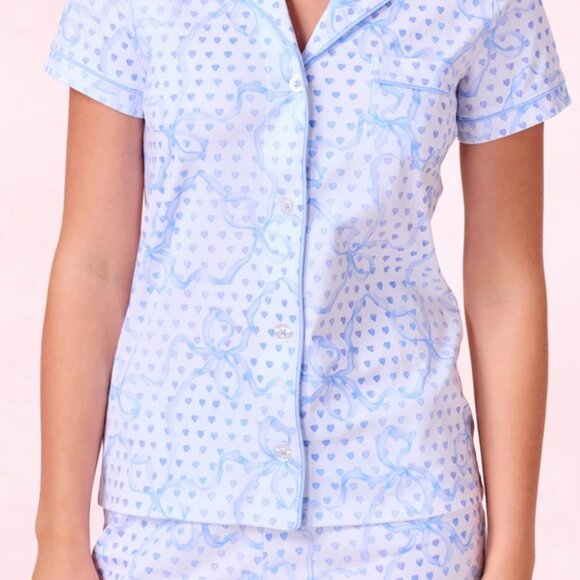 NEW Roller Rabbit Luna Bow Hearts Polo Pajama Set - Picture 3 of 7